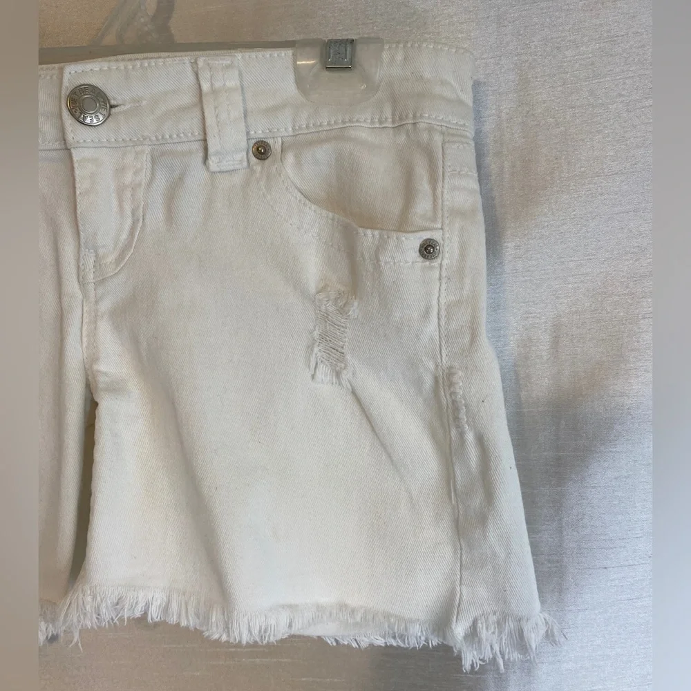 Wet Seal Low Rise Distressed Jean Shorts White Denim Ladies  5 - Picture 6 of 10